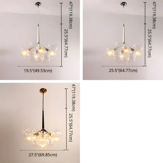 ZOWALA - Minimalist Clear Glass Bubble Chandelier #size