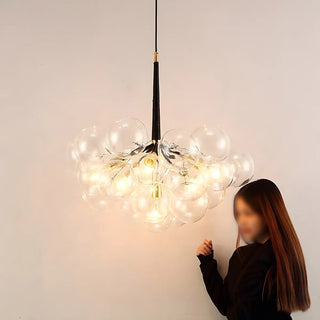 ZOWALA - Minimalist Clear Glass Bubble Chandelier Image - 8