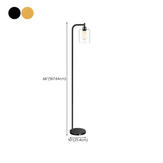 Industrial Clear Glass Cylinder LED Floor Lamp Zawala #size