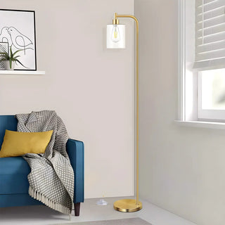Industrial Clear Glass Cylinder LED Floor Lamp Zawala Image - 2