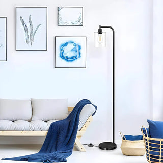 Industrial Clear Glass Cylinder LED Floor Lamp Zawala Image - 3