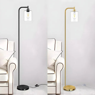 Industrial Clear Glass Cylinder LED Floor Lamp Zawala Image - 4