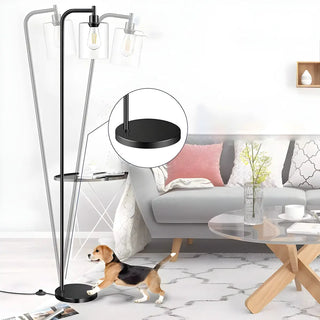 Industrial Clear Glass Cylinder LED Floor Lamp Zawala Image - 5