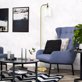Industrial Clear Glass Cylinder LED Floor Lamp Zawala Image - 8
