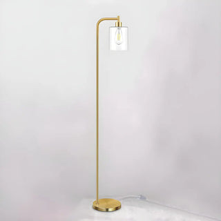 Industrial Clear Glass Cylinder LED Floor Lamp Zawala Image - 9