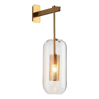 Simple Inner Mesh Cylinder Glass Bedside Wall Light Zawala Image - 12