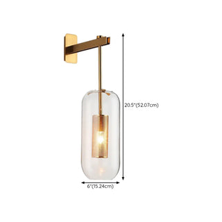 Simple Inner Mesh Cylinder Glass Bedside Wall Light Zawala Image - 18