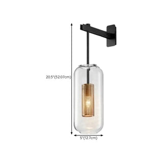 Simple Inner Mesh Cylinder Glass Bedside Wall Light Zawala Image - 20