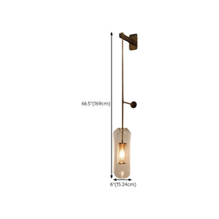 Simple Inner Mesh Cylinder Glass Bedside Wall Light Zawala Image - 23