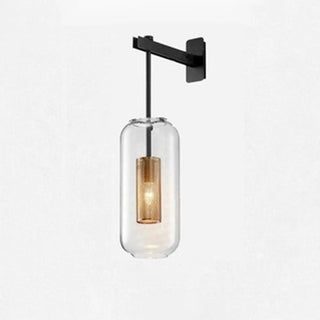 Simple Inner Mesh Cylinder Glass Bedside Wall Light Zawala Image - 8
