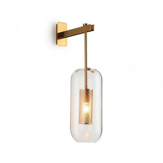 Simple Inner Mesh Cylinder Glass Bedside Wall Light Zawala Image - 10