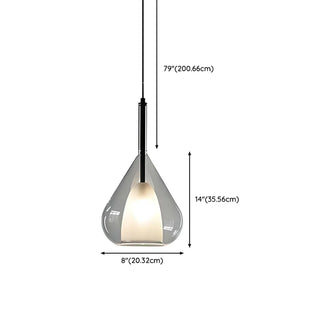 ZOWALA - Minimalist Bedroom Teardrop Clear Glass Pendant Light #size
