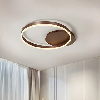 Minimalist Coffee Circular LED Flush Mount Ceiling Lamp Zawala Image - 1