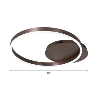 Minimalist Coffee Circular LED Flush Mount Ceiling Lamp Zawala Image - 10