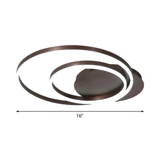 Minimalist Coffee Circular LED Flush Mount Ceiling Lamp Zawala Image - 11