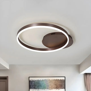 Minimalist Coffee Circular LED Flush Mount Ceiling Lamp Zawala Image - 2
