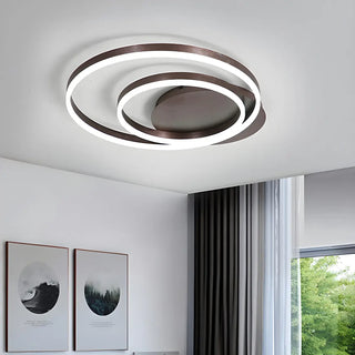 Minimalist Coffee Circular LED Flush Mount Ceiling Lamp Zawala Image - 3