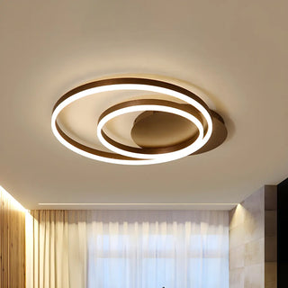 Minimalist Coffee Circular LED Flush Mount Ceiling Lamp Zawala Image - 5