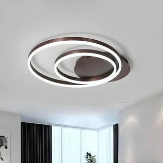 Minimalist Coffee Circular LED Flush Mount Ceiling Lamp Zawala Image - 7