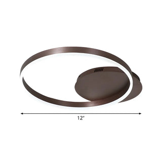Minimalist Coffee Circular LED Flush Mount Ceiling Lamp Zawala #size