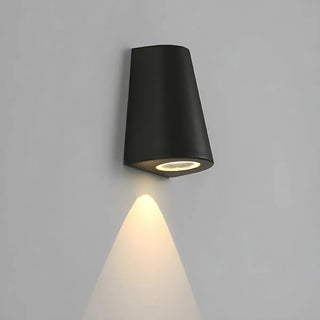 Black Modern Cone Metal Exterior LED Wall Light Zawala Image - 10