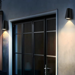 Black Modern Cone Metal Exterior LED Wall Light Zawala Image - 5