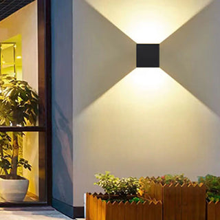 Modern Geometric Black Wall Mount Exterior Sconce Zawala Image - 1
