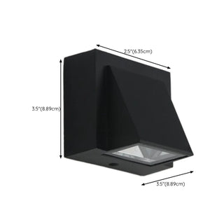 Modern Geometric Black Wall Mount Exterior Sconce Zawala #size