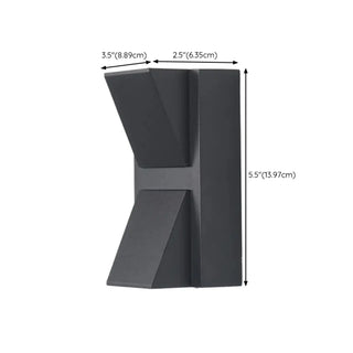 Modern Geometric Black Wall Mount Exterior Sconce Zawala Image - 16