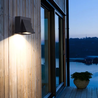 Modern Geometric Black Wall Mount Exterior Sconce Zawala Image - 2