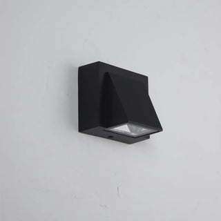 Modern Geometric Black Wall Mount Exterior Sconce Zawala Image - 3
