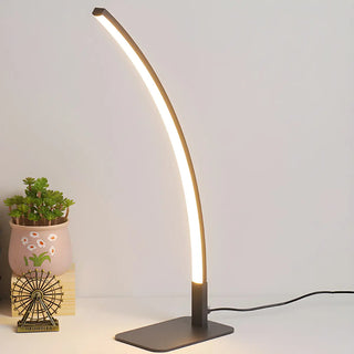 Stylish Minimalist Curved Linear Metal Table Lamp Zawala Image - 11