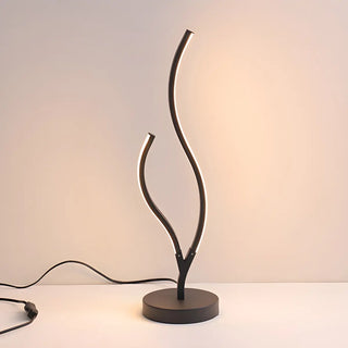 Stylish Minimalist Curved Linear Metal Table Lamp Zawala Image - 12
