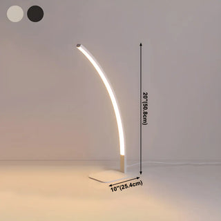 Stylish Minimalist Curved Linear Metal Table Lamp Zawala #size