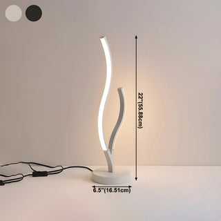 Stylish Minimalist Curved Linear Metal Table Lamp Zawala Image - 17