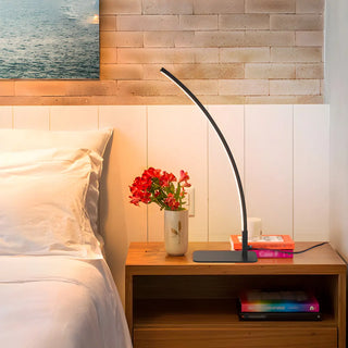 Stylish Minimalist Curved Linear Metal Table Lamp Zawala Image - 3