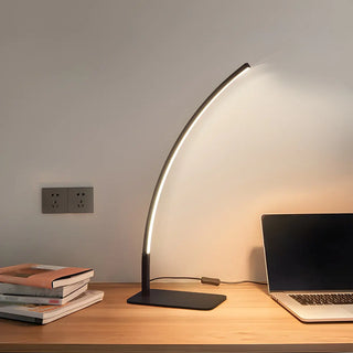 Stylish Minimalist Curved Linear Metal Table Lamp Zawala Image - 5