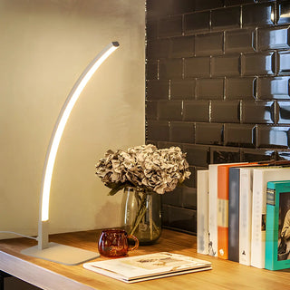 Stylish Minimalist Curved Linear Metal Table Lamp Zawala Image - 6