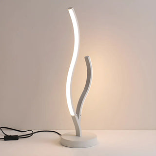 Stylish Minimalist Curved Linear Metal Table Lamp Zawala Image - 9