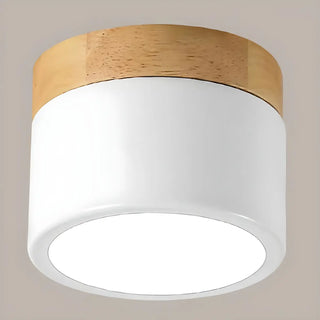 Minimalist White Cylinder LED Flush Mount Ceiling Light Zawala Image - 6
