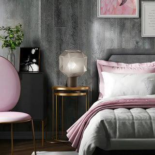 Nordic Diamond Geometric Smoke Grey Glass Table Lamp Zawala Image - 1