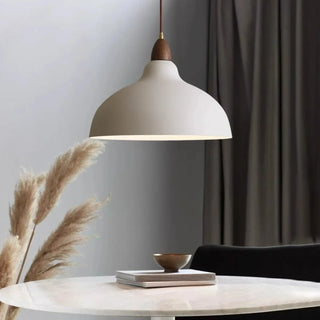 Minimalist Dome Iron White Pendant Light Dining Room Image - 5