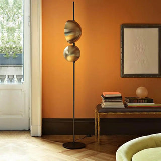 Minimalist Modern Double Black Dome Metal Floor Lamp Zawala Image - 2