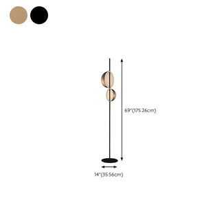 Minimalist Modern Double Black Dome Metal Floor Lamp Zawala #size