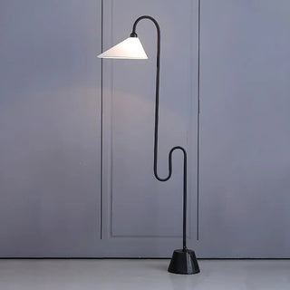 Minimalist Cone Modern Black Curved Floor Lamp Zawala Image - 11