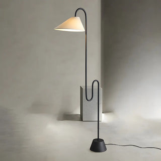 Minimalist Cone Modern Black Curved Floor Lamp Zawala Image - 12