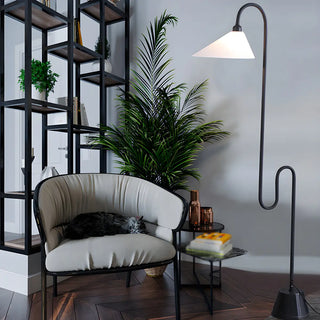 Minimalist Cone Modern Black Curved Floor Lamp Zawala Image - 3