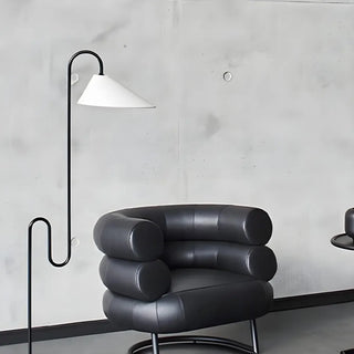 Minimalist Cone Modern Black Curved Floor Lamp Zawala Image - 4