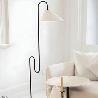 Minimalist Cone Modern Black Curved Floor Lamp Zawala Image - 6