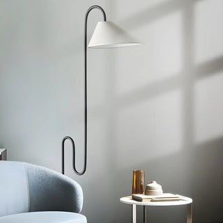 Minimalist Cone Modern Black Curved Floor Lamp Zawala Image - 7
